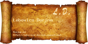 Lebovics Dorina névjegykártya